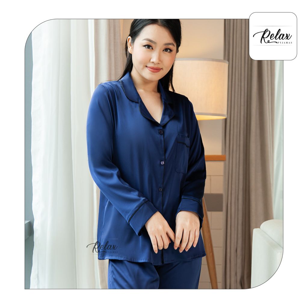 Đồ mặc nhà pyjama tay dài quần dài HW1002-Xanh đen