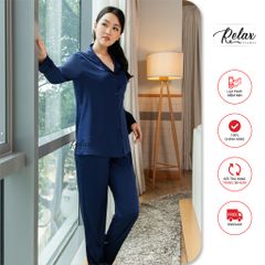 Đồ mặc nhà pyjama tay dài quần dài HW1002-Xanh đen
