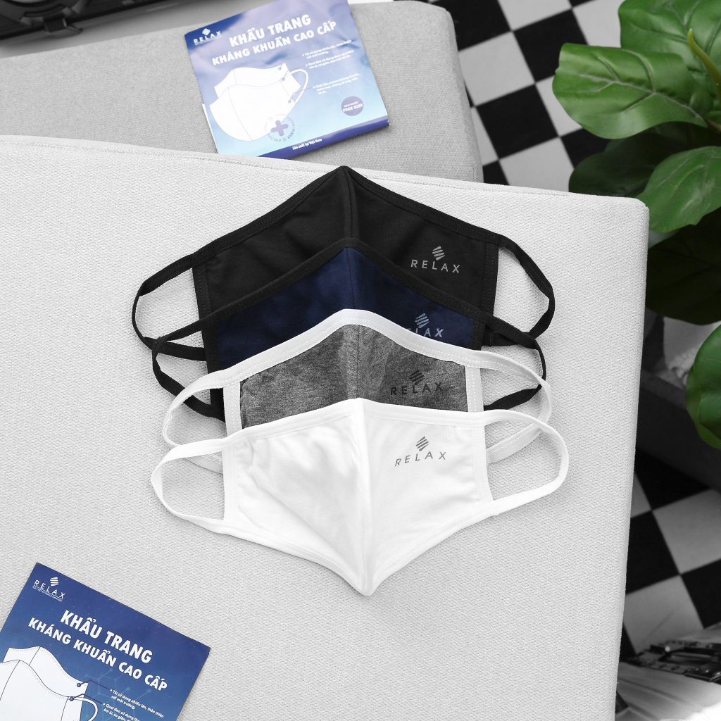 Khẩu trang vải kháng khuẩn Relax KT2L2C MÀU NGẪU NHIÊN , khẩu trang thời trang cao cấp sang trọng - RELAX FAMILY