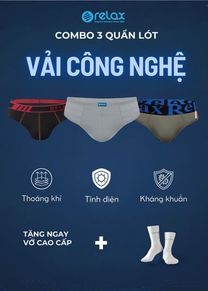 Combo 3 Quần lót nam Relax cao cấp – 3 công nghệ vải hiện đại