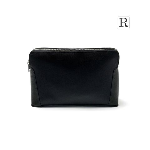 W27 x H17 x D9 cm / Đen / Da bò thật (Vân Taiga)