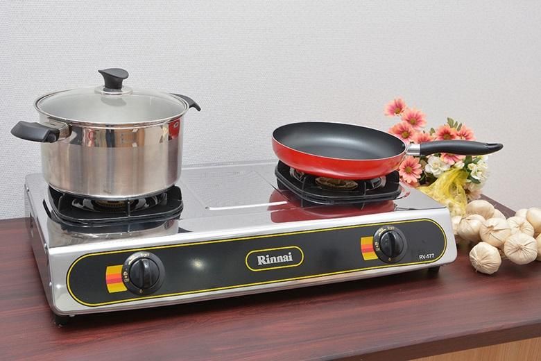 Bếp gas đôi Rinnai RV-577BK mặt inox