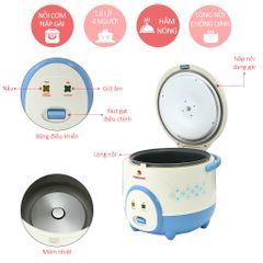 Nồi cơm nắp gài Happy Cook 1,8L HC-180A