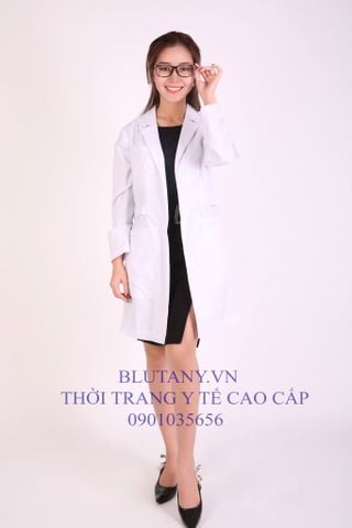 ÁO BÁC SĨ NỮ THIẾT KẾ MẪU 08 DÀI TAY