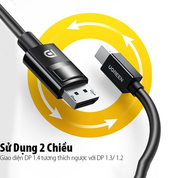 Cáp chuyển Mini Displayport ra Displayport 1.4 8K@60Hz dài 1M5 Ugreen 80663