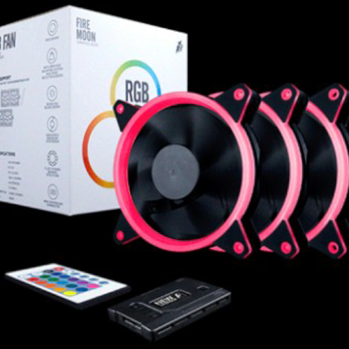 FAN CASE FIRE MOON DF1202212EMN RGB FAN KIT 3PCS (3 FAN 12CM) NEW