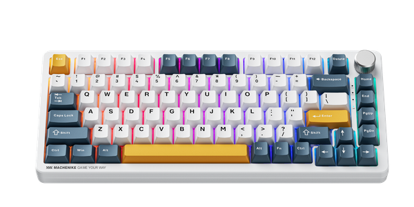 Bàn Phím Cơ Machenike K600-B82W Tri-mode RGB White GR Silver Switch