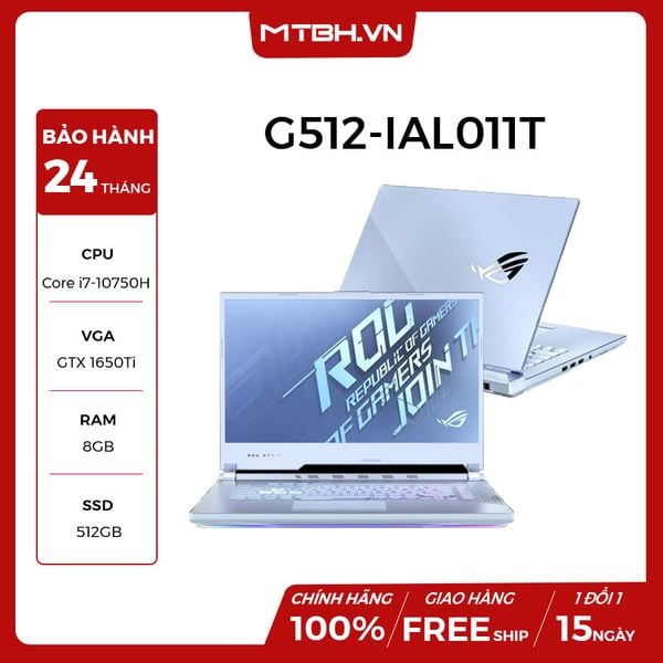 LAPTOP ASUS ROG STRIX G15 G512-IAL011T CORE I7 10750H | GTX 1650TI | 8GB RAM | 512GB SSD | 15.6″ 144HZ IPS RGB KEYBOARD WIN 10 DGW