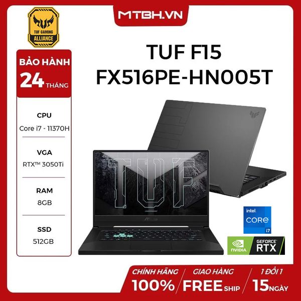 LAPTOP GAMING ASUS TUF FX516PE-HN005T i7-11370H | RTX 3050TI | 8GB RAM | 512GB SSD | 15.6