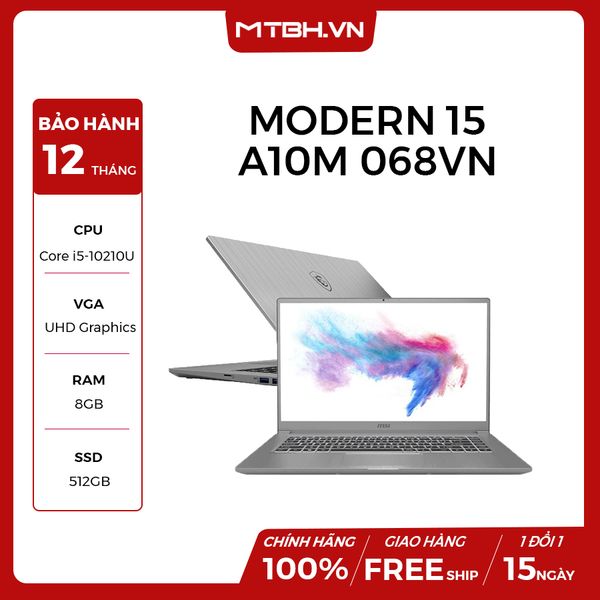 LAPTOP MSI MODERN 15 A10M 068VN I5-10210U | 8GB RAM | 512GB SSD | 15.6