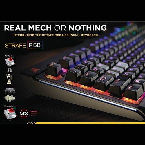 BÀN PHÍM CƠ CORSAIR STRAFE RGB MX RED NEW BH 24TH