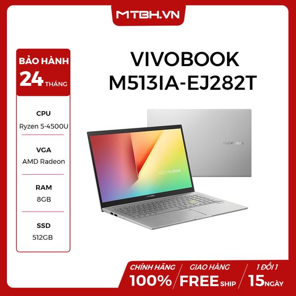 LAPTOP ASUS VIVOBOOK M513IA-EJ282T R5-4500U | 8GB RAM | 512GB SSD | AMD Radeon Graphics | 15.6' FHD | Win 10 VSC