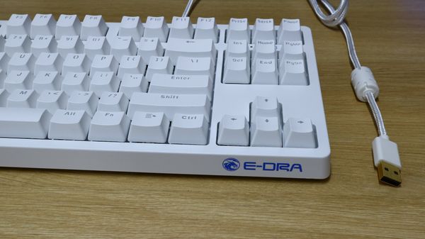 BÀN PHÍM CƠ E-DRA EK387 BLUE SWITCH WHITE