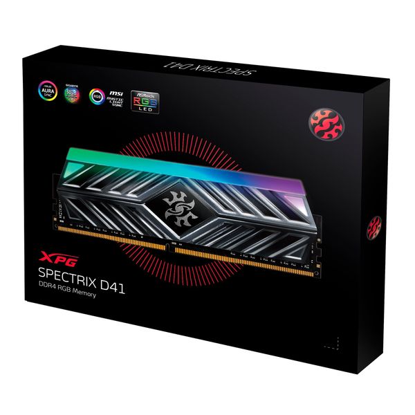 RAM DDR4 8GB ADATA XPG SPECTRIX D41 BUSS 3000 TẢN NHIỆT GREY RGB