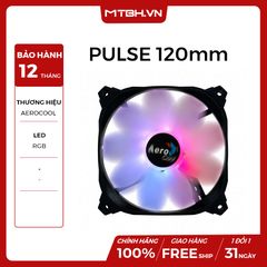 FAN CASE AEROCOOL PULSE 120mm, Fan 9 Cánh Siêu êm,Chống rung, LED RGB ( Addressable RGB, RGB SYNC With motherboard/ RGB Water Cooler PWM )