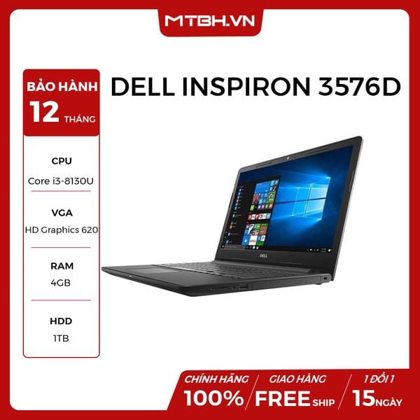 LAPTOP DELL INSPIRON 3576D I3 8130U 4GB DDR4 1TB HDD 15.6' BH 12T