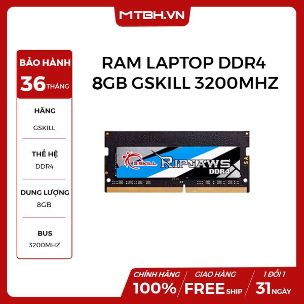 RAM LAPTOP DDR4 8GB GSKILL BUS 3200MHZ (XMP 2.0 SUPPORT)