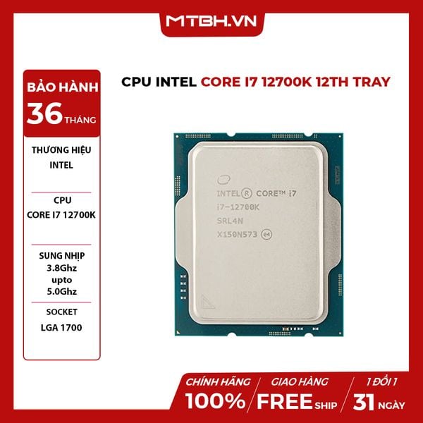 CPU Intel Core i7 12700K 12TH TRAY