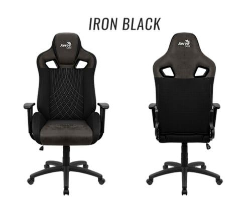 GHẾ AEROCOOL GAMING CHAIR EARL Iron Black / Race-Cushion-V1