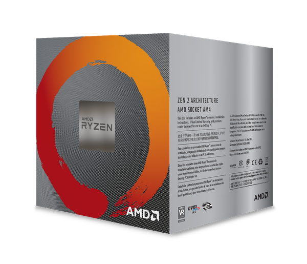 CPU AMD Ryzen 5 3600, with Wraith Stealth cooler/ 3.6 GHz (4.2GHz Max Boost) / 36MB Cache / 6 cores / 12 threads / 65W / Socket AM4