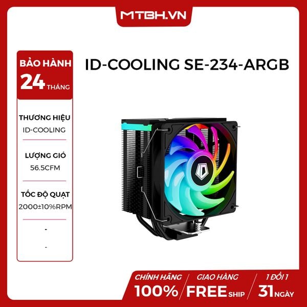 TẢN NHIỆT CPU ID-COOLING SE-234-ARGB ( ARGB TOP COVER MB SYNC 4 Heatpipe 120mm PWM All Socket Direct Touch )