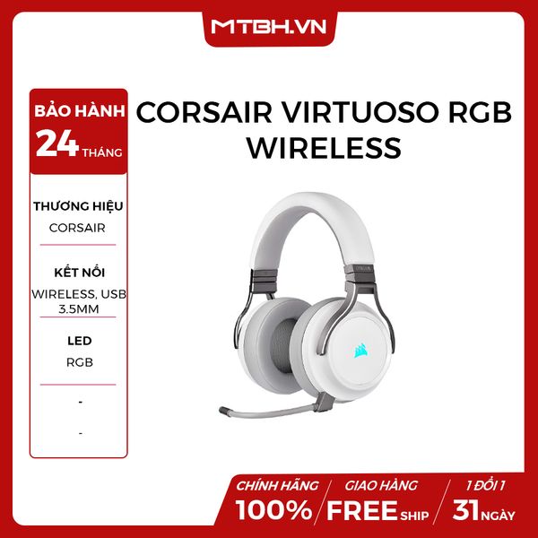 TAI NGHE Corsair Virtuoso RGB Wireless - White
