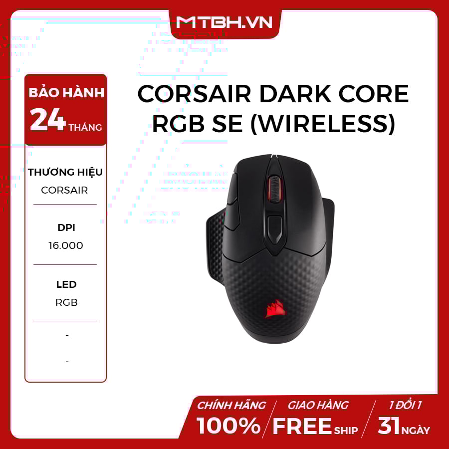 CHUỘT CORSAIR DARK CORE RGB SE (WIRELESS) – Máy Tính Biên Hòa