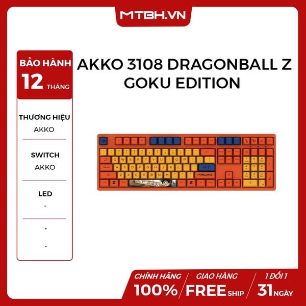 BÀN PHÍM CƠ AKKO 3108 DRAGONBALL Z GOKU EDITION AKKO BLUE SWITCH