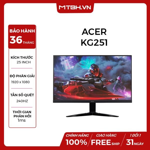 MÀN HÌNH ACER 24'5 INCH KG251 240Hz, 1ms