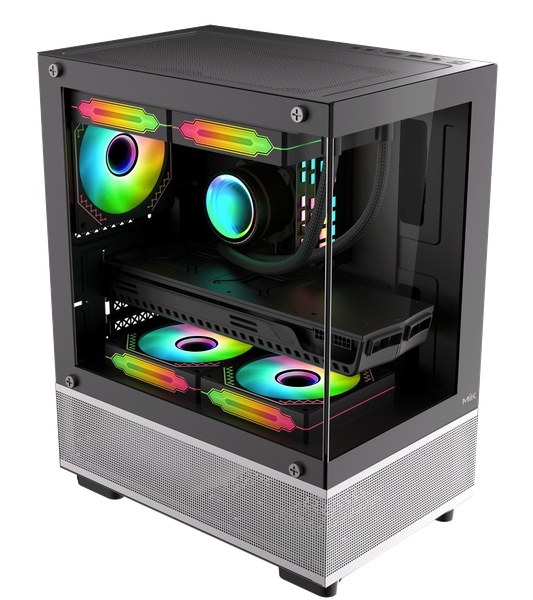 CASE MIK AETHER BLACK (MATX/MID TOWER/MÀU ĐEN)