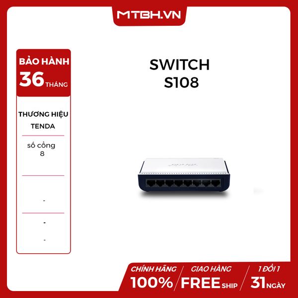 SWITCH 8 PORT TENDA S108 NEW