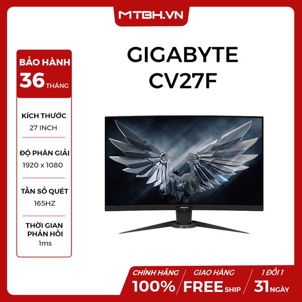 LCD GIGABYTE 27 INCH AORUS CV27F Gaming 165Hz 1ms