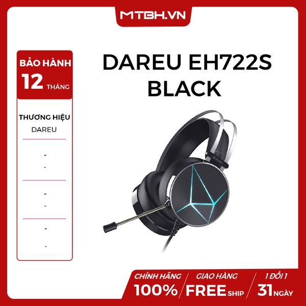 TAI NGHE DAREU EH722s BLACK NEW BH 12TH