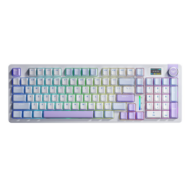BÀN PHÍM CƠ AULA S98 PRO GAMING 3 MODE (Xanh dương + Trắng + Tím/ Paleo dust switch)