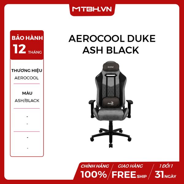 GHẾ AEROCOOL GAMING CHAIR DUKE - ASH BLACK