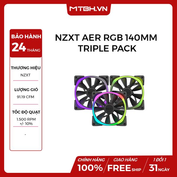 FAN CASE NZXT AER RGB 140MM TRIPLE PACK NEW BH 24TH