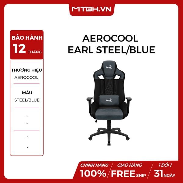 GHẾ AEROCOOL GAMING CHAIR EARL STEEL/BLUE-Cushion-V1