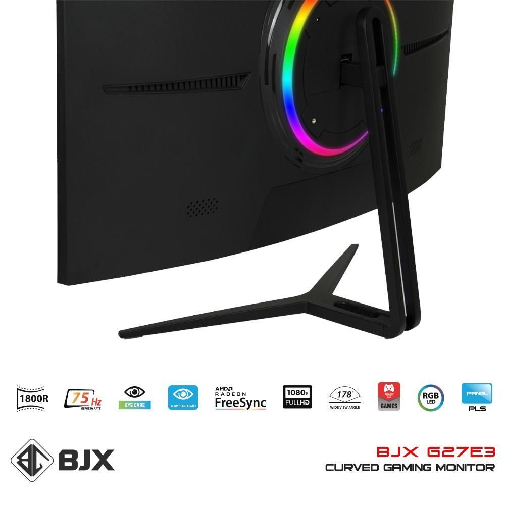 MÀN HÌNH BJX G27E3 27" CONG FHD 75HZ ( PANEL SAMSUNG PLS, EYE CARE, AMD FREESYNC, CURVED 1800R, LED RGB, FHD ) CHUYÊN GAME