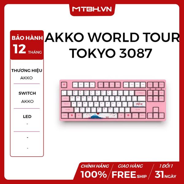 BÀN PHÍM CƠ AKKO WORLD TOUR TOKYO 3087 TKL V2 PINK SWITCH