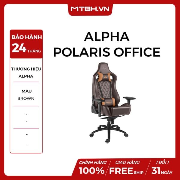 GHẾ ALPHA GAMER GAMING CHAIR Polaris Office Series - MÃ AGPOLARISOE-BWN (Brown)