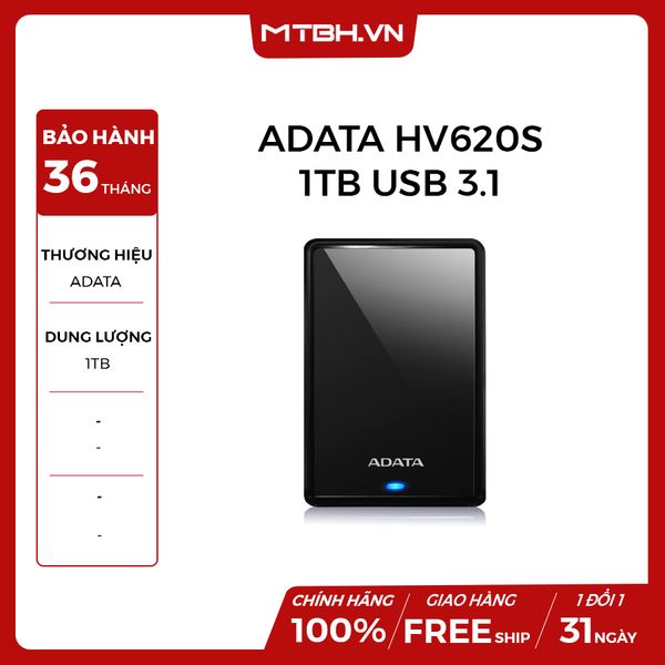 HDD BOX ADATA HV620S 1TB USB 3.1 BLACK