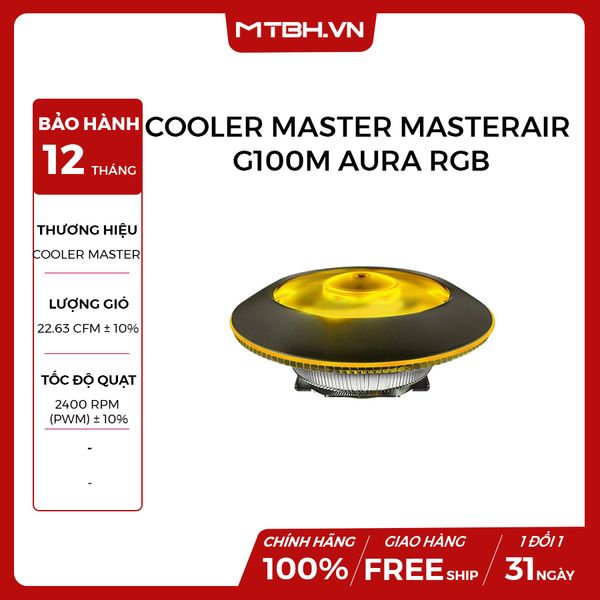 TẢN NHIỆT CPU COOLER MASTER MASTERAIR G100M AURA RGB NEW