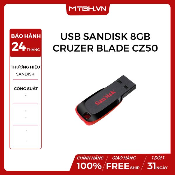 USB SANDISK 8GB CRUZER BLADE CZ50 NEW BH 24TH