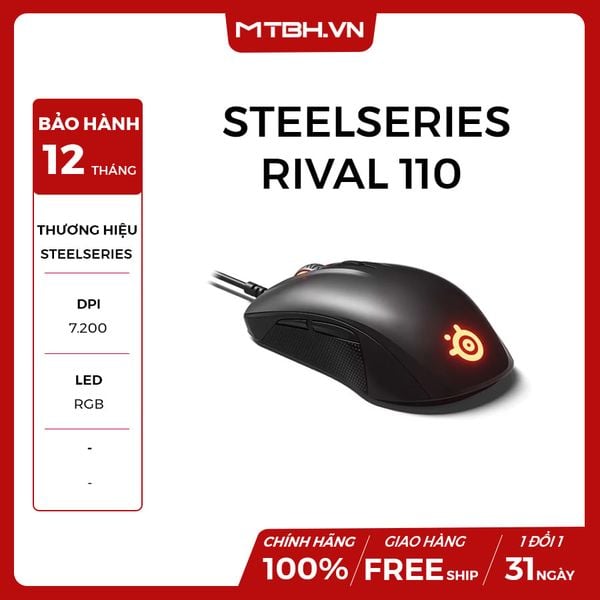 CHUỘT STEELSERIES RIVAL 110 Matte Black RGB (62466) NEW