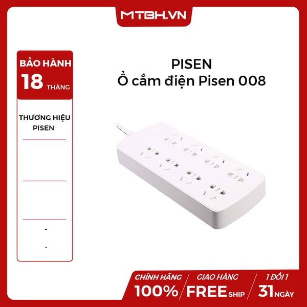 Ổ cắm điện Pisen 008(EP) (8 x AC ) 8 Ổ CẮM AC