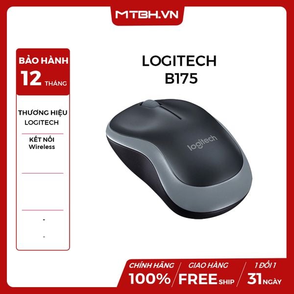 CHUỘT KHÔNG DÂY LOGITECH B175 BLACK - WIRELESS
