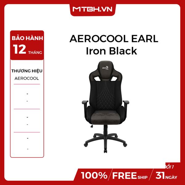 GHẾ AEROCOOL GAMING CHAIR EARL Iron Black / Race-Cushion-V1