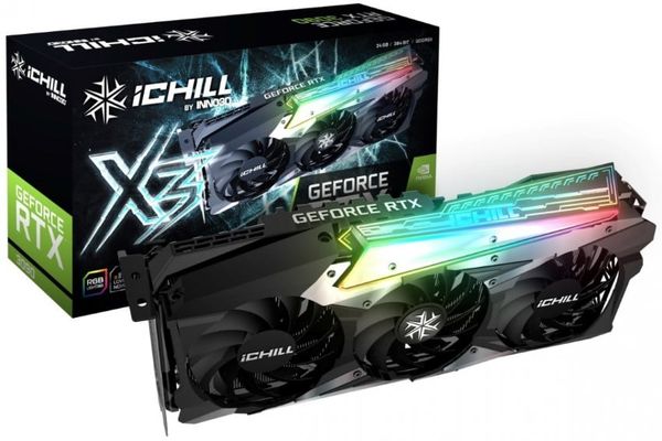 VGA Inno3D RTX 3090 ICHILL X3 (24GB GDDR6X, 384-bit, HDMI+DP, 2x8-pin)