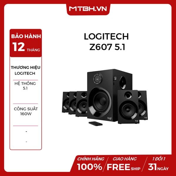 LOA LOGITECH Z607 5.1 SURROUND SOUND SPEAKER SYSTEM NEW