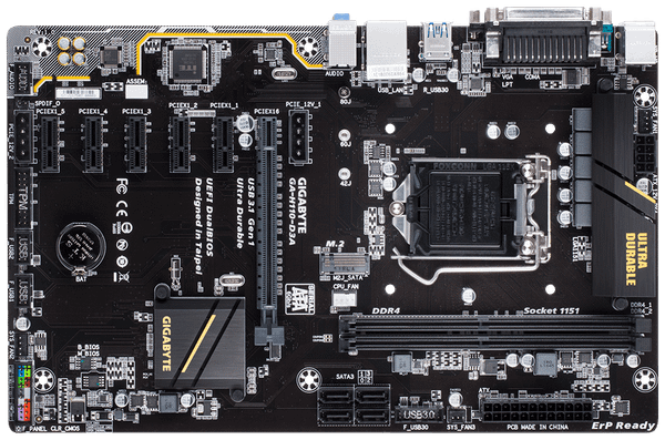 MAIN GIGA H110-D3A BTC (6 PCI+1 M2-SATA) NEW BH 12TH